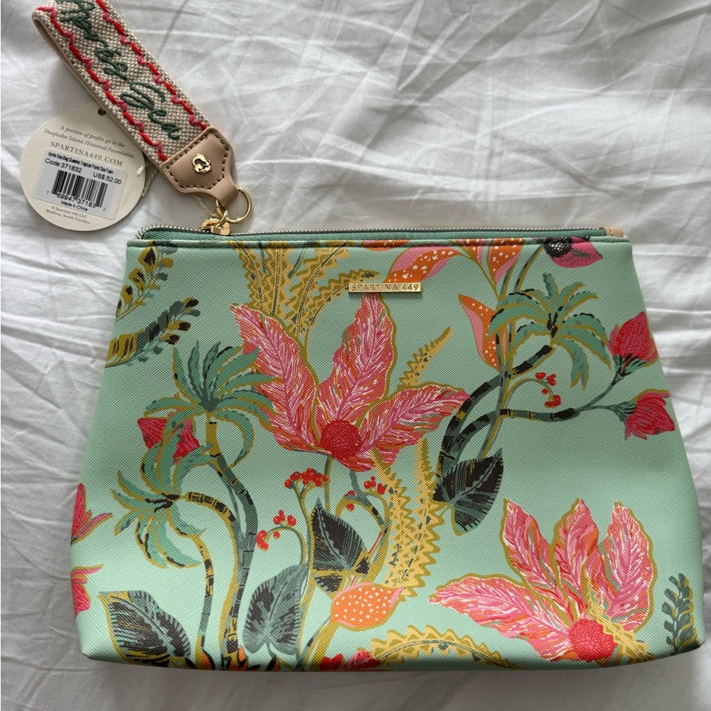 Spartina 449 Floral Print Women's Bag - Green and Pink